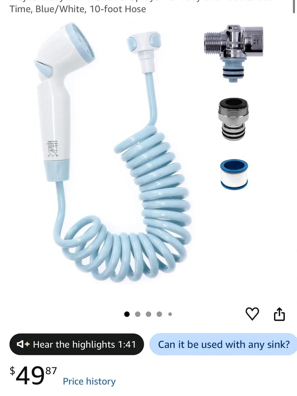 Playtex Baby & Toddler Bathing System in White and Light Blue